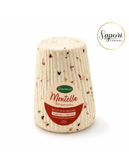 Sapori Campani - il Gusto del Tempo la Tradizione di Sempre - Ricotta Salata al Peperoncino Stagionata 420 g