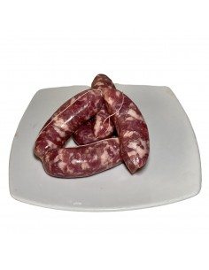 Salsiccia di maialino nero casertano, tagliata a punta di coltello