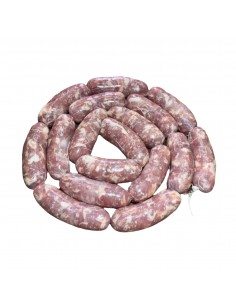 Salsiccia fresca di maiale, tagliata a punta di coltello