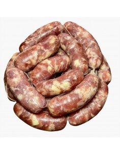 Salsiccia fresca di maiale con provola di Agerola, tagliata a punta di coltello